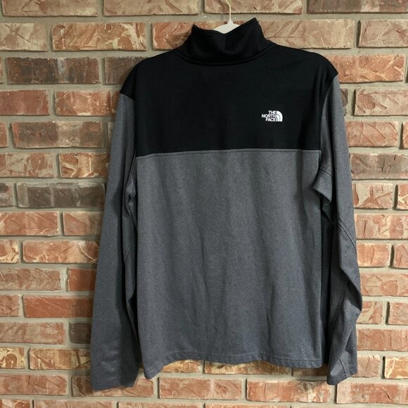 The North Face Men's Large Gray Black 1/4 Zip Pullover Long Sleeve Shirt EUC - Picture 2 of 12